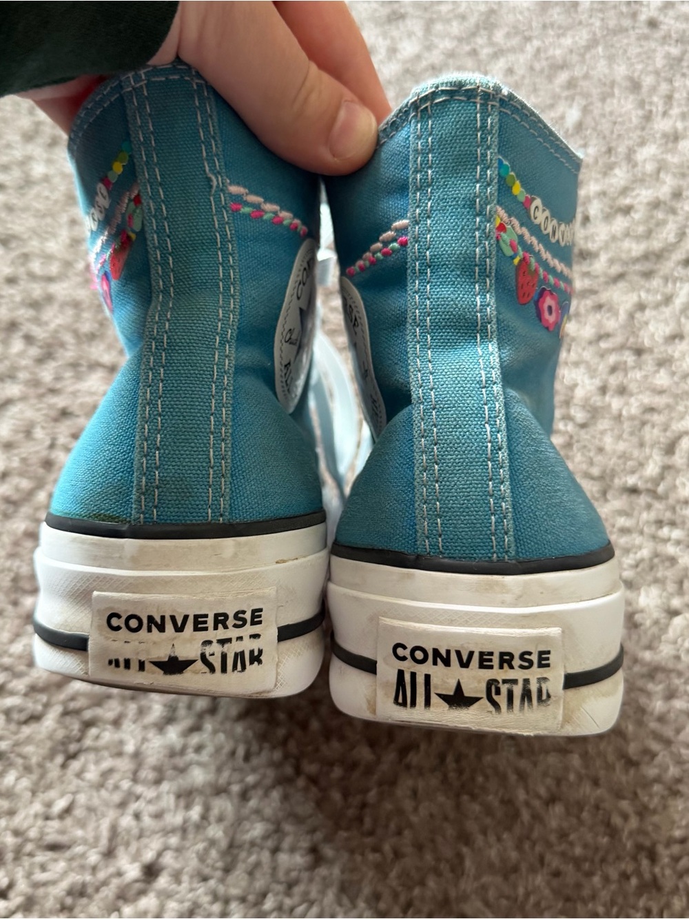 Converse Chuck Taylor Lift Platform Embroidered Bracelet High Tops 6.5 - Picture 4 of 8